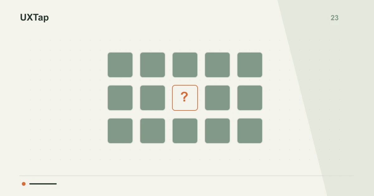 Data grid with an empty cell marked by a question mark.