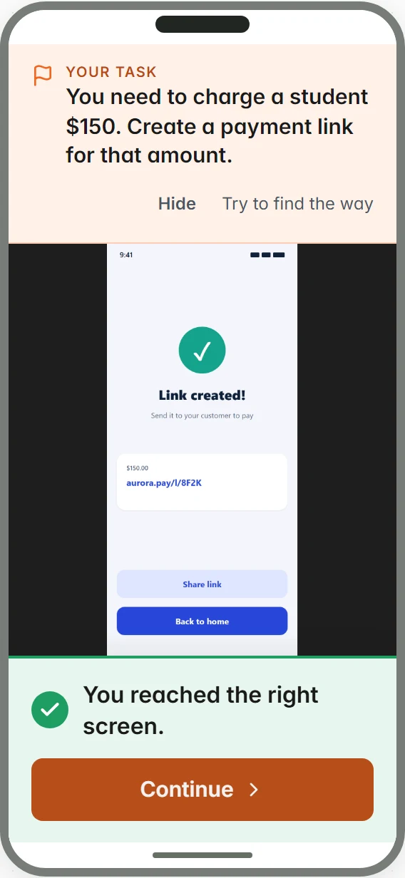 Mobile preview with the arrival bar