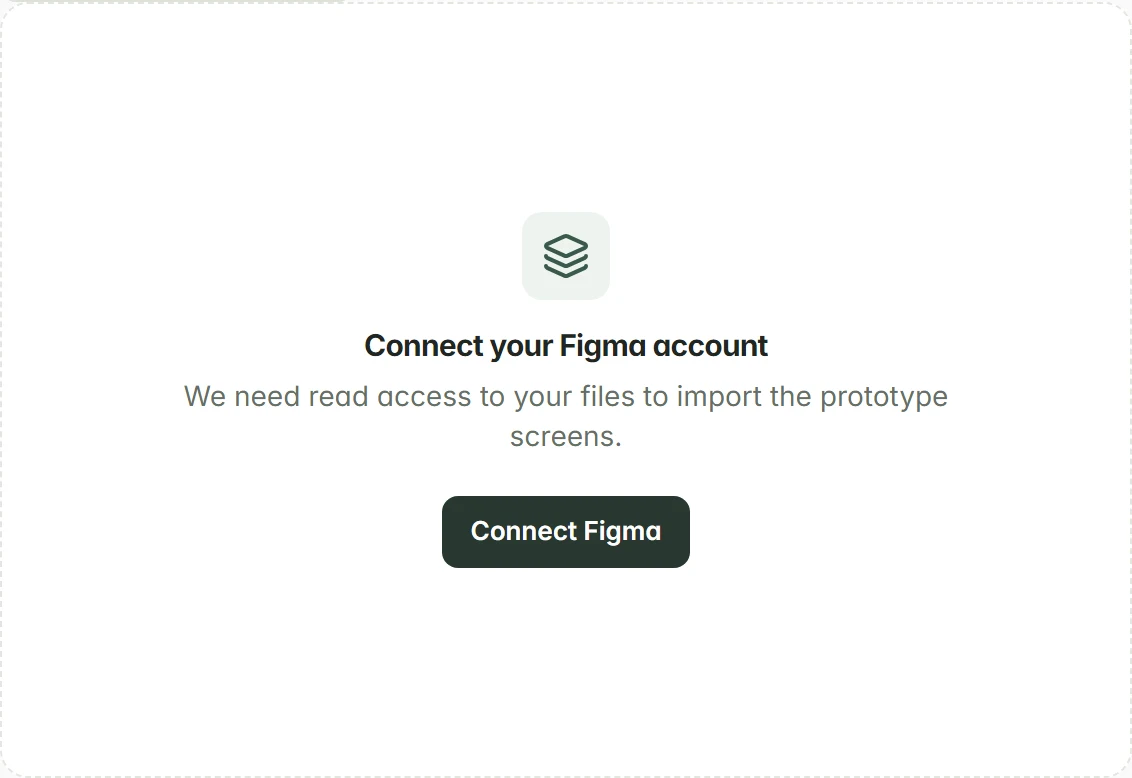 Connect Figma card in the Prototype tab
