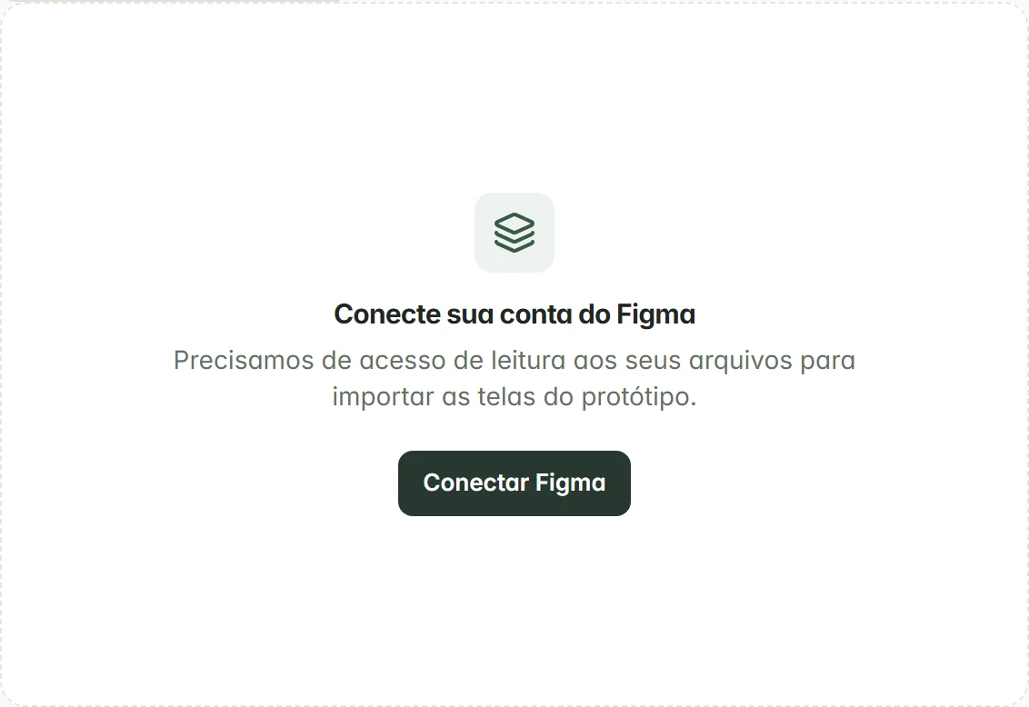 Cartão Conectar Figma na aba Protótipo