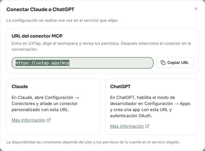 Copiar la URL del conector