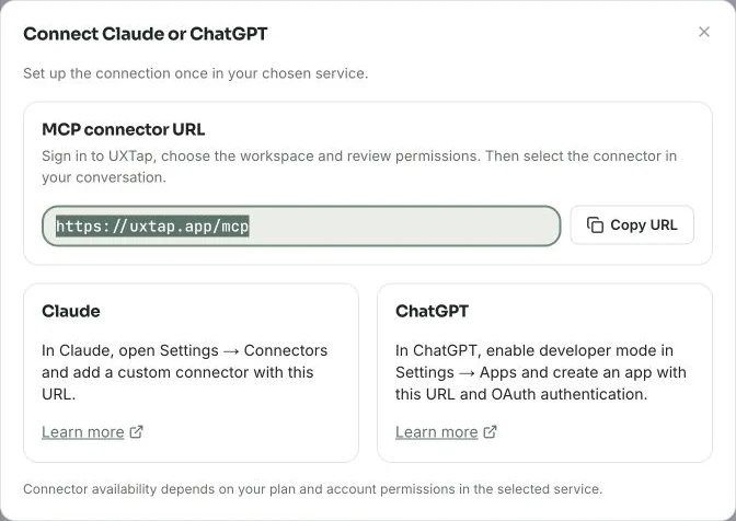Copy the connector URL